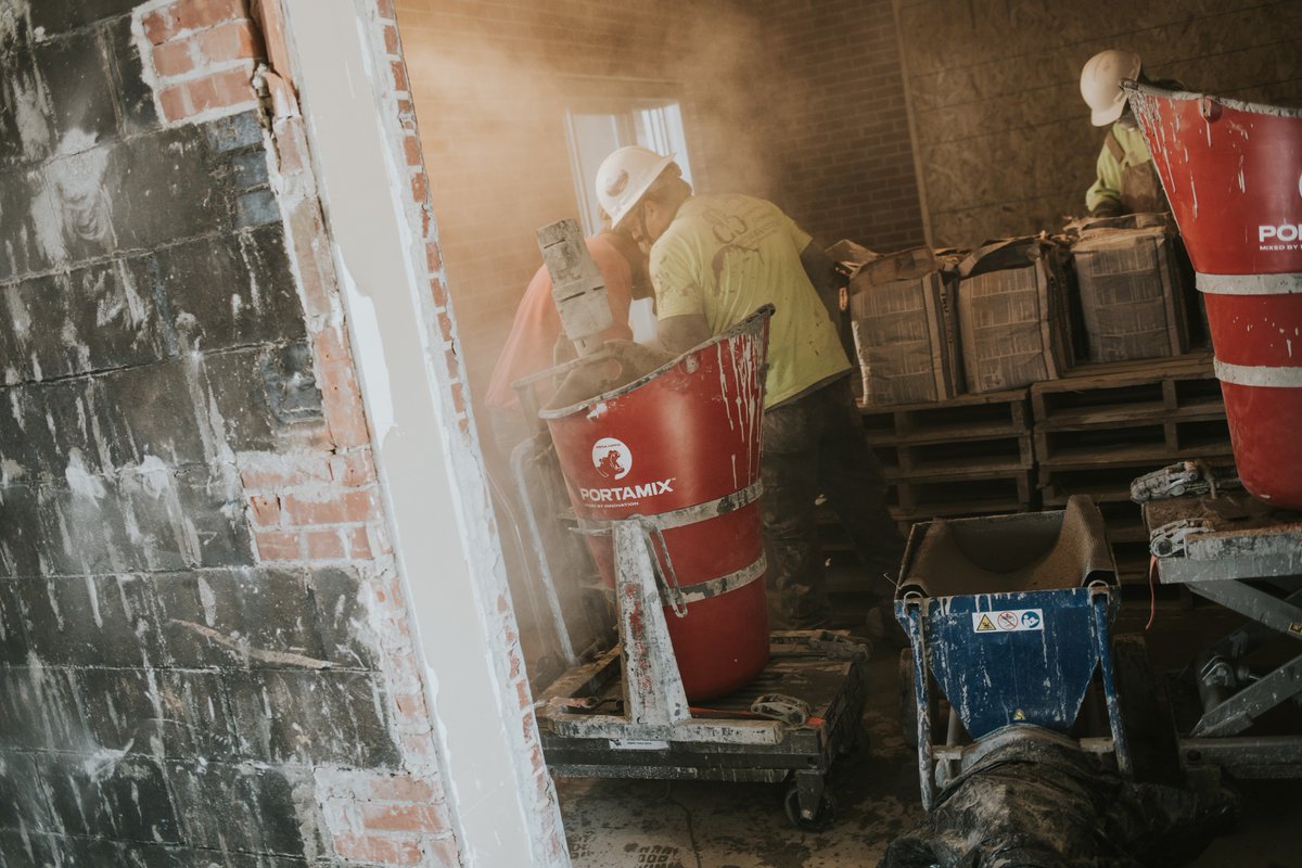 PortamixGlobal's tweet photo. Some fantastic brands here: Custom concrete creations mixing #Rapidset products in the #Portamix #MegaHippo and pouring into the #Graco pump. Thats teamwork. Photo supplied by @DannyCarrillo https://t.co/AHD3LbY4kx