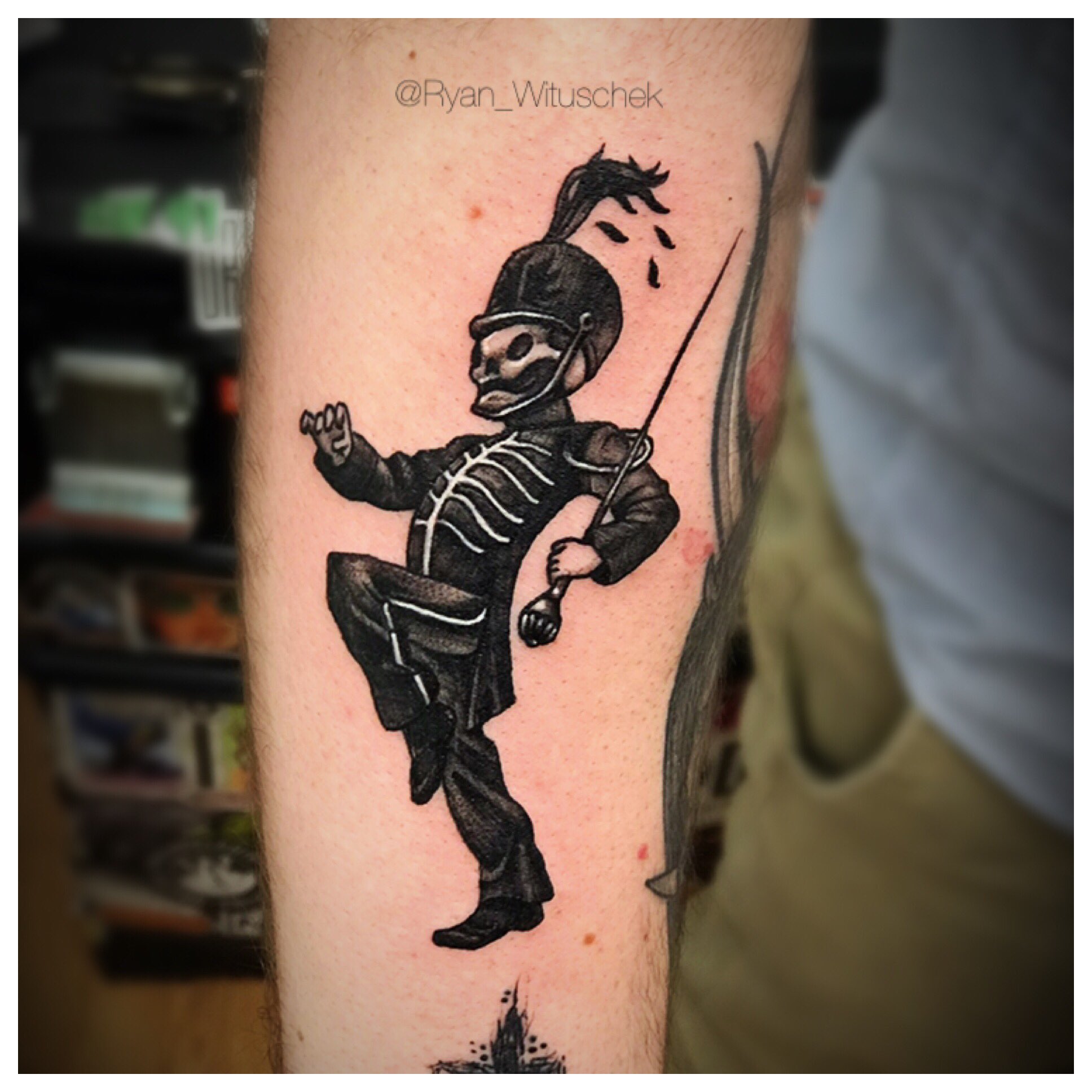 The Integrity Tattoo Lounge  By alexsesumtattoo  My chemical romance marching  band done today for josh Thank you very much     tattoo tattoos  tattooart tattooartist mcr mychemicalromance music 