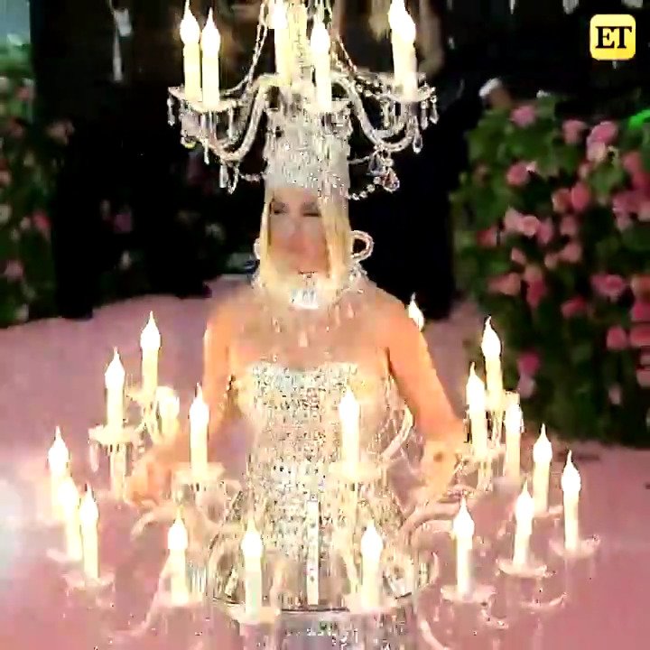 Katy Perry just lit up the MetGala carpet as an actual chandelier