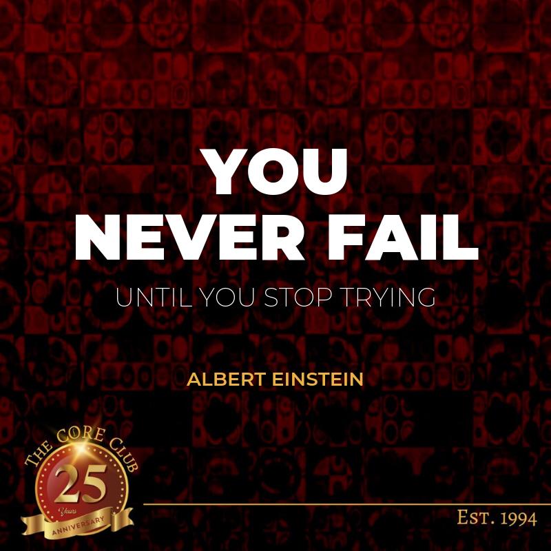 COREFoundation9's tweet photo. There may be occasional failure on your path to success. But unless you allow events to stop you from pursuing your goals, you will always keep moving forward until you succeed.
#TheCOREClub #25thanniversary #MotivationalQuotes https://t.co/ypzhhcJCmd