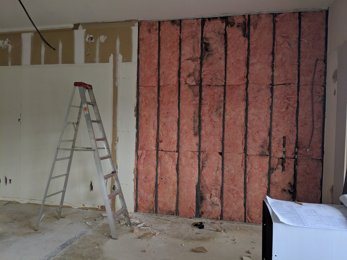 AdamJoshDotCom's tweet image. And 3.

I&apos;m being careful because there is an electronics store on the other side of this wall with electronics hung on the wall... and I also need all the screws to be out of the studs because I am reinstalling two layers of fire-rated drywall.

#uptocode #restaurant4