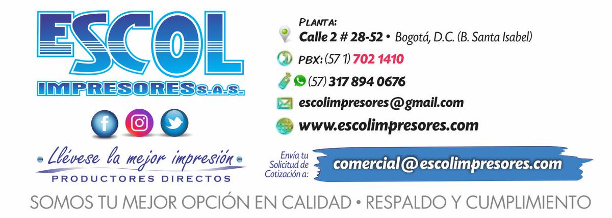 Escolimpresores's tweet photo. #bogota #colombia #diseñografico #publicidadimpresa #escol #businesscards #photooftheday #bogotá #tarjetasdepresentacion #identidadcorporativa #id #photo #marca #branding #brand #offset #PBX #Nuevo #telefonobogota #impresiondigital #litografiabogota https://t.co/UNuWoqjADt