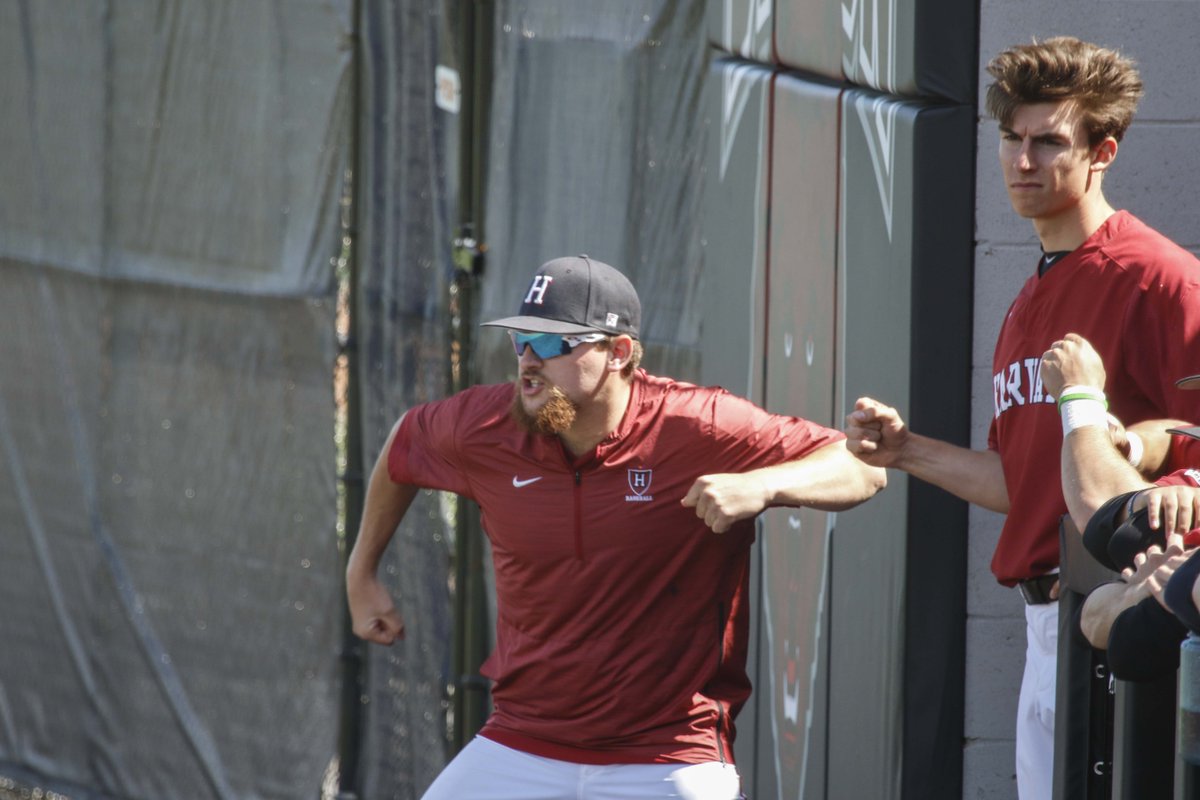 When your pitcher gets out of a bases-loaded jam 😤 #GoCrimson