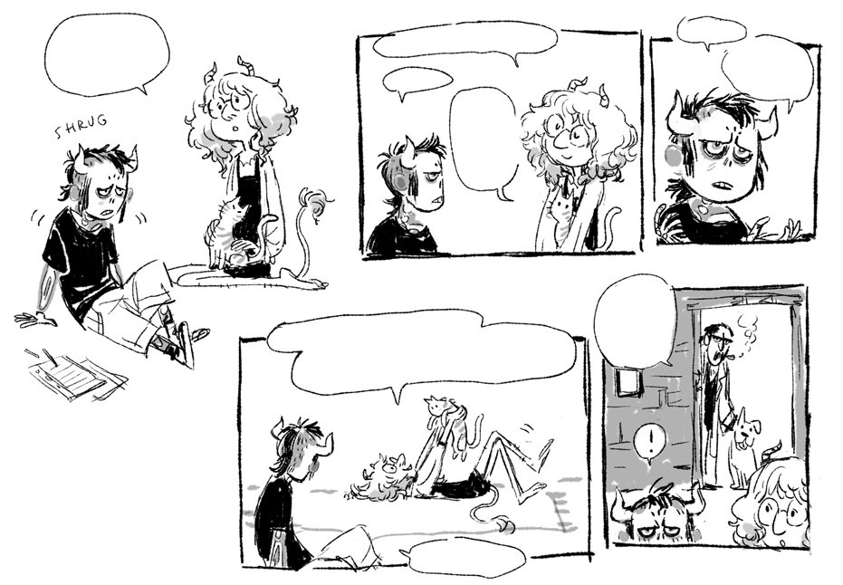 And finally here's another really old li'l comic of Gene & Elenore hanging out. You'll forgive me for taking out the dialogue but I just cannot stand looking back at my old writing right now LOLLL have fun writing your own story. 