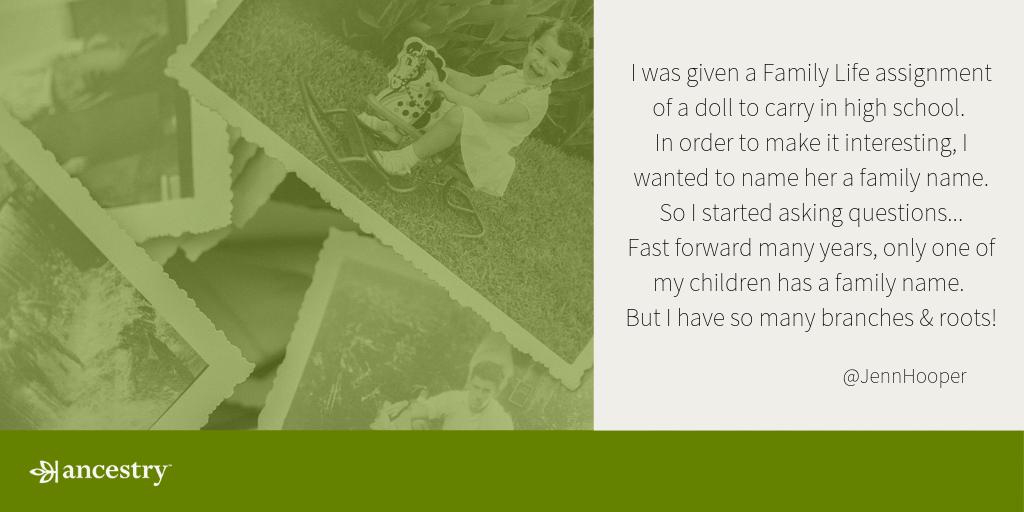 AncestryUK's tweet photo. We love the genesis of @Jennhopper's #ReasonForResearch with #Ancestry. Thanks for sharing! https://t.co/rKSighSmHs