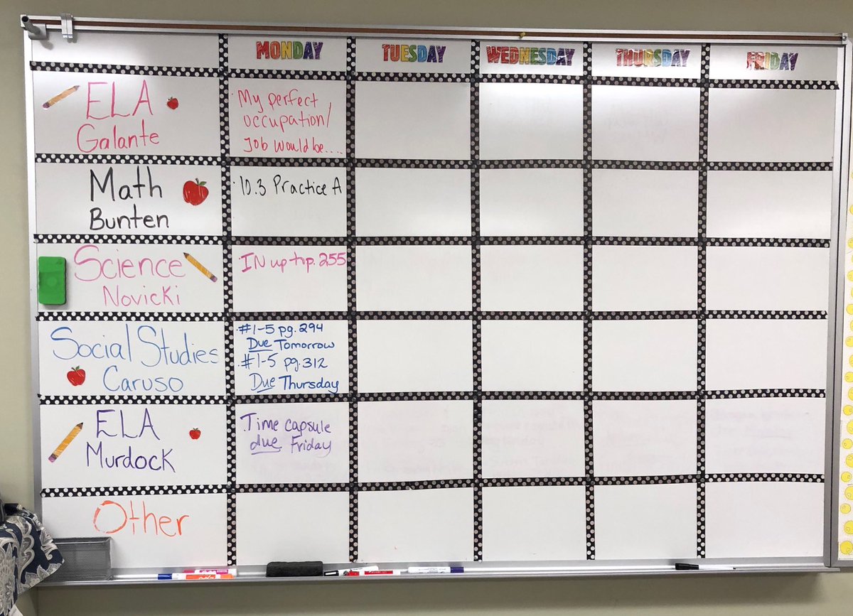 MissSnrms's tweet photo. Happy Monday! Special thanks to David for taking a picture of the homework board and flooding my photos with this lovely picture of himself! (Yes, he gave me permission to post this) 😁 https://t.co/2sIiVdL8Tr