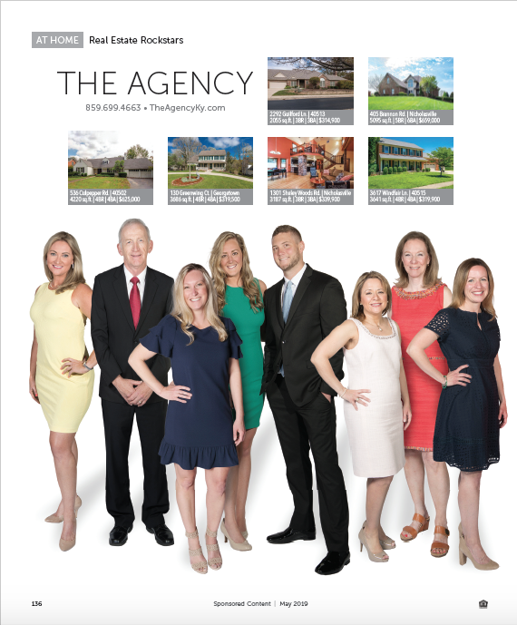 TheAgencyLex's tweet photo. The Agency was in TOPS Magazine Real Estate Rockstars! We love the connections we have in our community! As Aaron said, “We are selective in the agents we hire and our goal is to protect our reputation as honest, ethical agents who put our clients’ needs above our own.” https://t.co/gJR10RgvuC