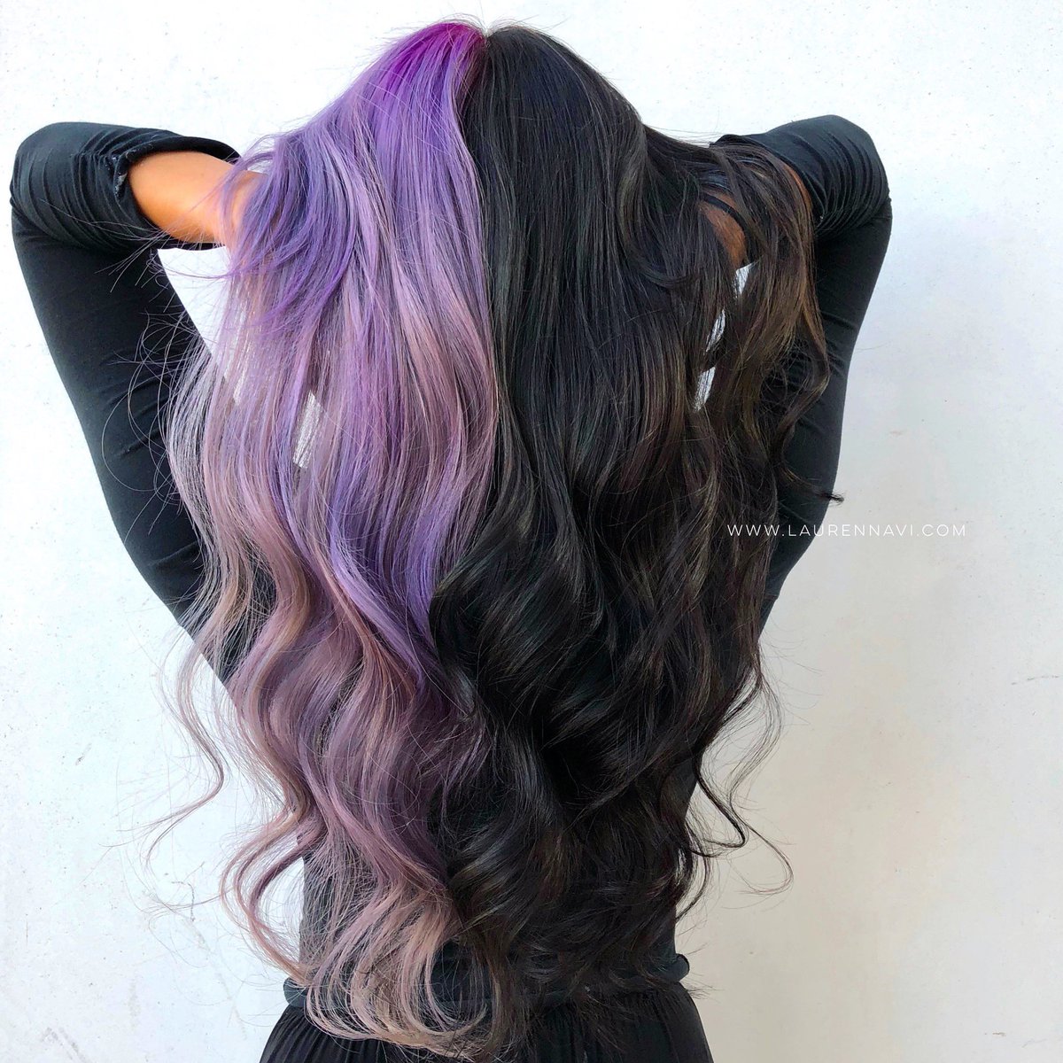 Stylist_LcNavi's tweet image. Feeling indecisive? Why not both? Two toned babe 💜🖤 #pulpriot #pulpriotcolor #encinitas #sandiegohair