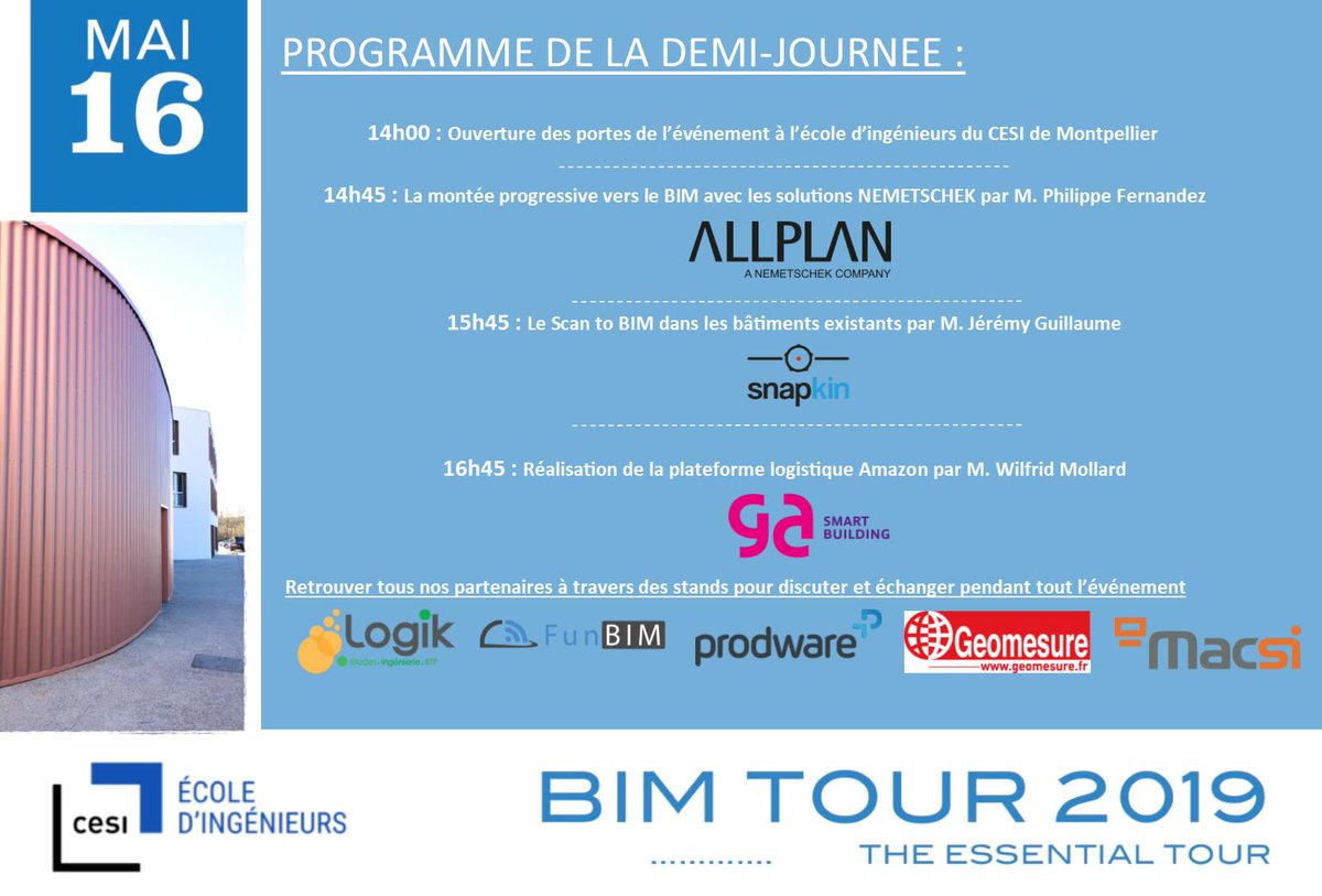LexandreV's tweet photo. Voici le programme de l'événement BIM Tour 2019

Inscrivez vous sur https://t.co/63kr8un9WO 

#Construction #BIM #BIMTOUR #EVENEMENT #events https://t.co/tzbOaLEvMP