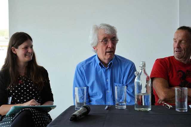 FWWCCC2019's tweet photo. Massive thanks to all who helped &amp; took part last weekend. An amazing gathering of artists, activists, performers ...
Here's a picture from the closing session. Cyril Pearce looking amazed (in a good way) with Corinne Painter and Martin Crick after the final conchies session. https://t.co/rIV4UFCIBX