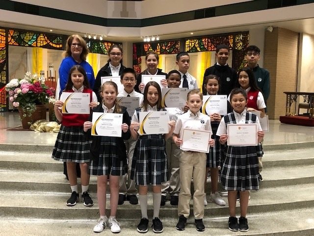 STMParishSchool's tweet photo. University of Saint Thomas-Archdiocesan Catholic Essayists acknowledged from STM. https://t.co/OdhOMl6NiB