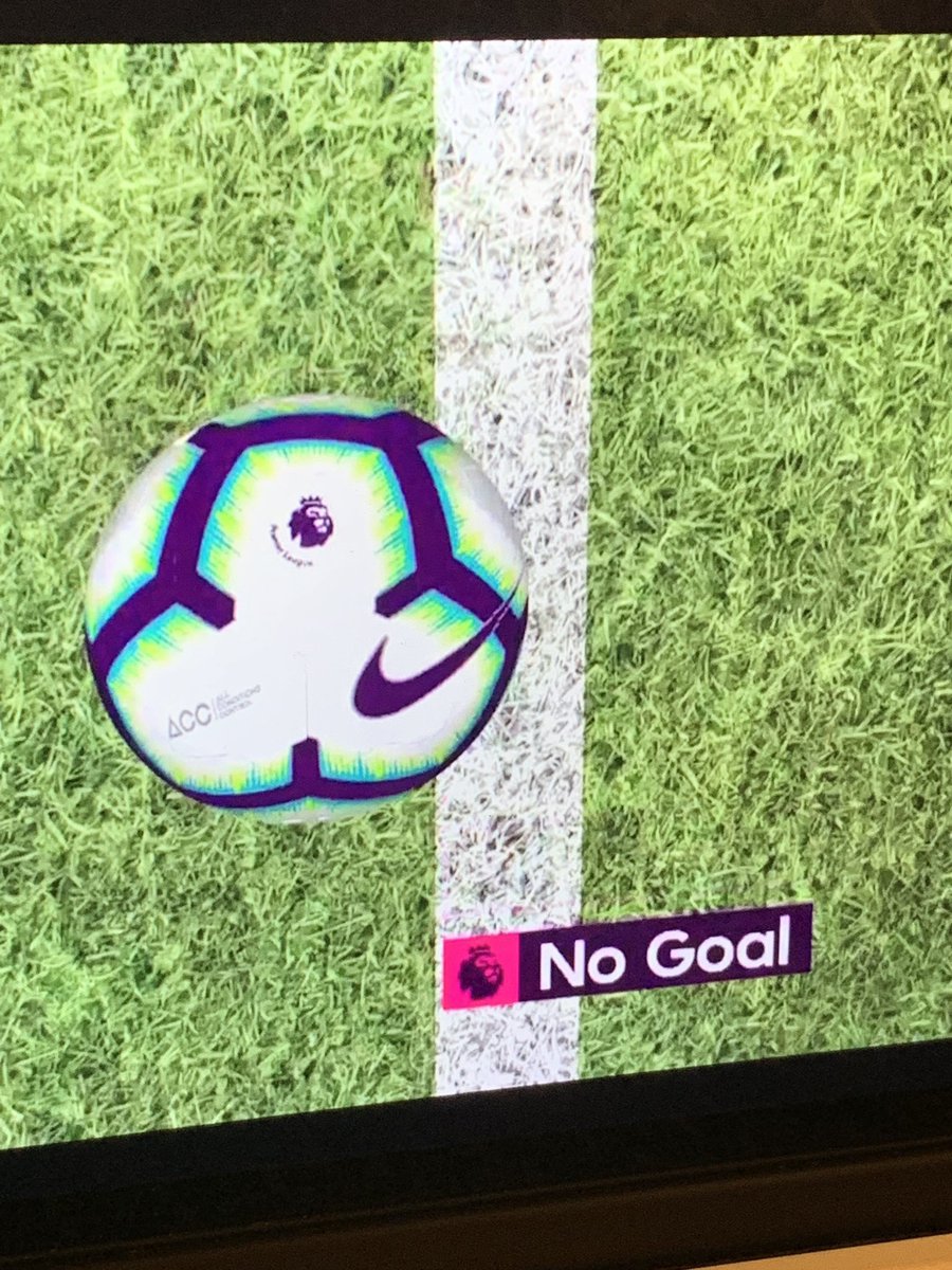 JubinManiar's tweet photo. Another goal line decision, this time going against city.. Fine Margins📏 #pl1819 #MCILEI #ManCity https://t.co/AgQbQSHA1k