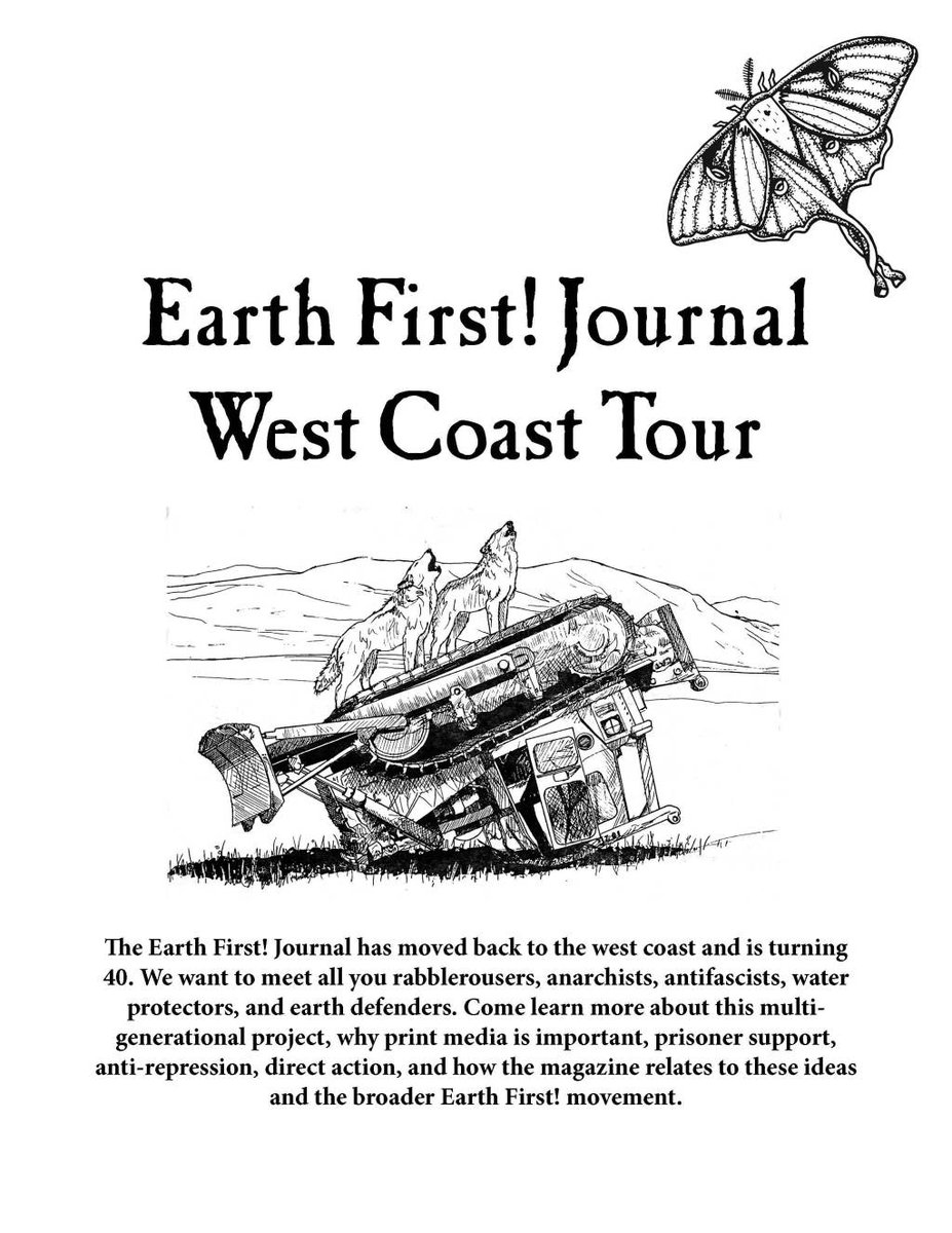 efjournal's tweet image. Announcing the Earth First! Journal West Coast Tour, June 2-11 earthfirstjournal.org/newswire/2019/…