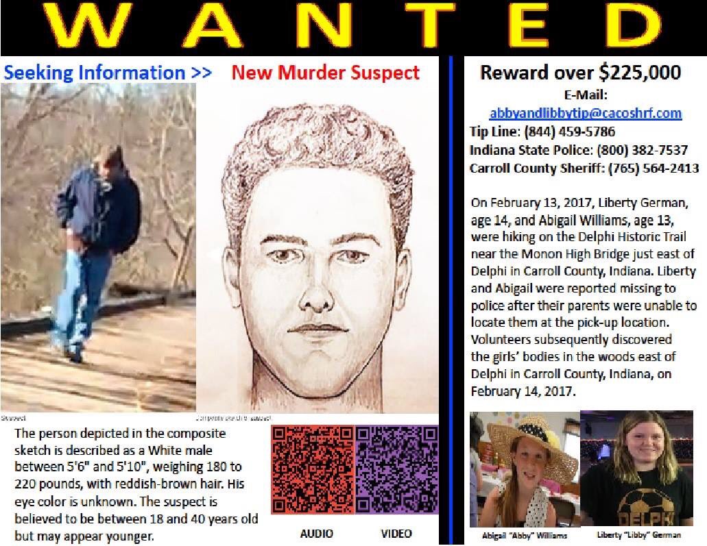 sharkattack67's tweet image. DELPHI SUSPECT 
* WANTED FOR MURDER*
Take the time and RT and share to your SM platforms..
Justice needs to be done NOW!
#abbyandlibby 
#justiceforlibbyandabby