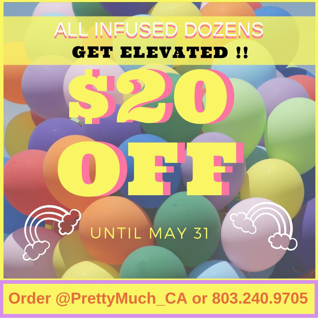 prettymuch_ca's tweet photo. MUNCHIE MAYHEM & MADNESS
DISCOUNT ON ALL INFUSED DOZENS !!
#PrettyMuchCA #PrettyOrderUp https://t.co/TUh8SKQFTq