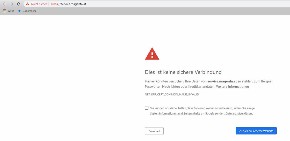 peorg's tweet image. Nach er Zusammenführung von #UPC und #T-Mobile startet man unter der neuen Marke @Magenta_AT gleich mal mit einem ungültigen Zertifikat beim Login für Ex-UPC-Kunden, dessen Login-Formular nach dem Abschicken zu einem niederländischen Provider führt. #amazingsecurity