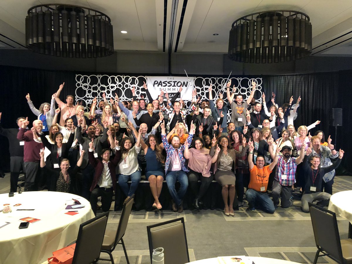 We all wrote letters to Michelle, a <a href="/FrontRowCharity/">Front Row Foundation</a> foundation recipient, and then took this awesome “front row” photo! #thepassionsummit <a href="/jonvroman/">Jon Vroman</a>