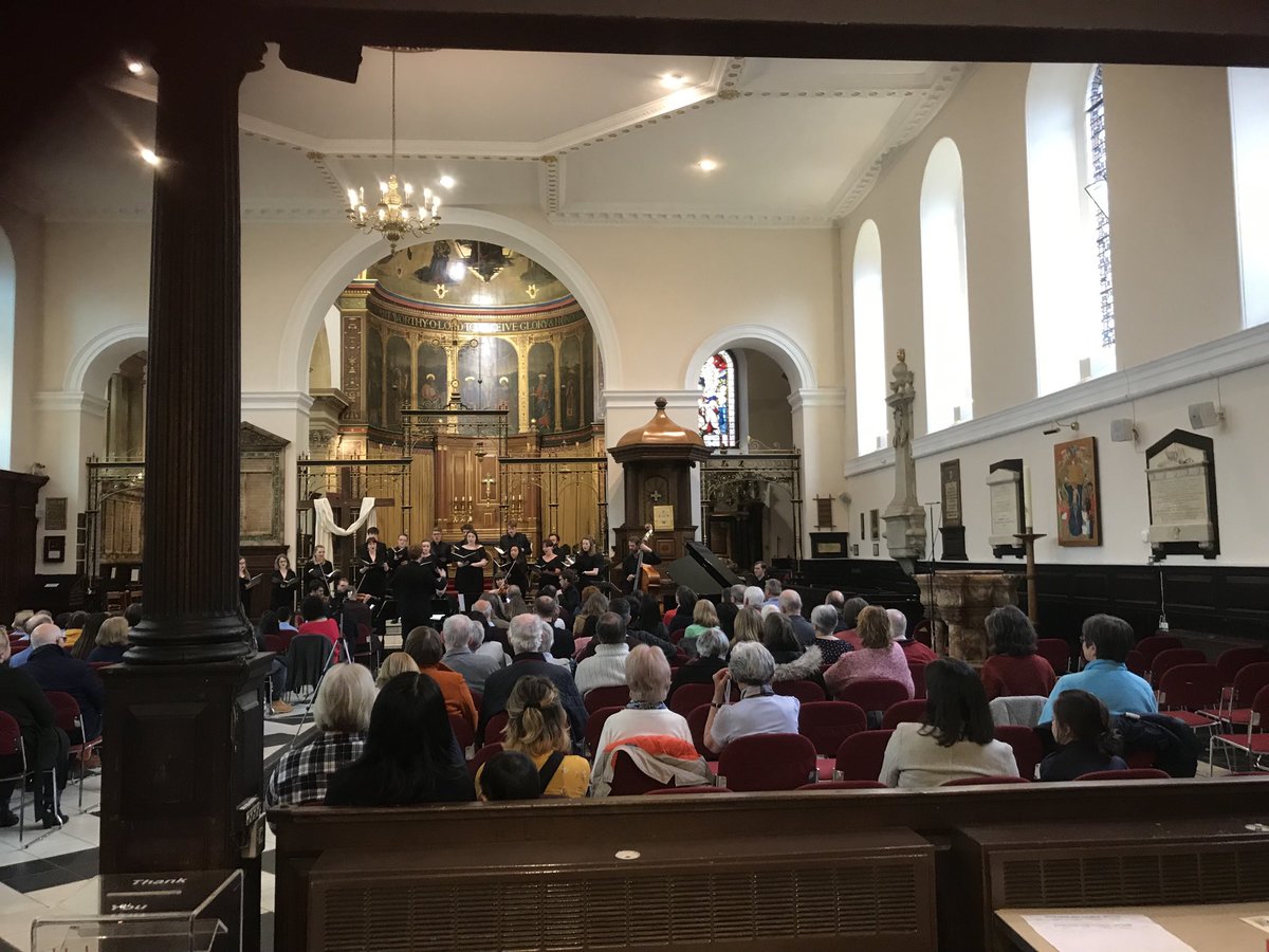 SantiagoQuartet's tweet photo. In full flow tonight with ⁦@IcosaChoir and ⁦@jrbando⁩ ⁦@HTSM_Guildford⁩ They are a truly excellent choir. Lovely to play plenty of #Piazzolla and new works. Children’s choir from St. Thomas’s were fantastic. Palmeri Tango Mass seemed well received... https://t.co/cZ1YeXE4jk