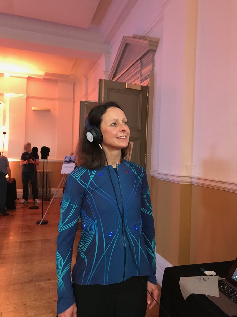 openforaccess's tweet photo. Checking out the haptic concert jacket (that plays music to you via touch on your body) created as part of โฆ@innovateukโฉ #audienceofthefuture programme. You donโt need to hear to enjoy this musical experience. I loved it. #inclusiveperformance https://t.co/8dnClypTdX