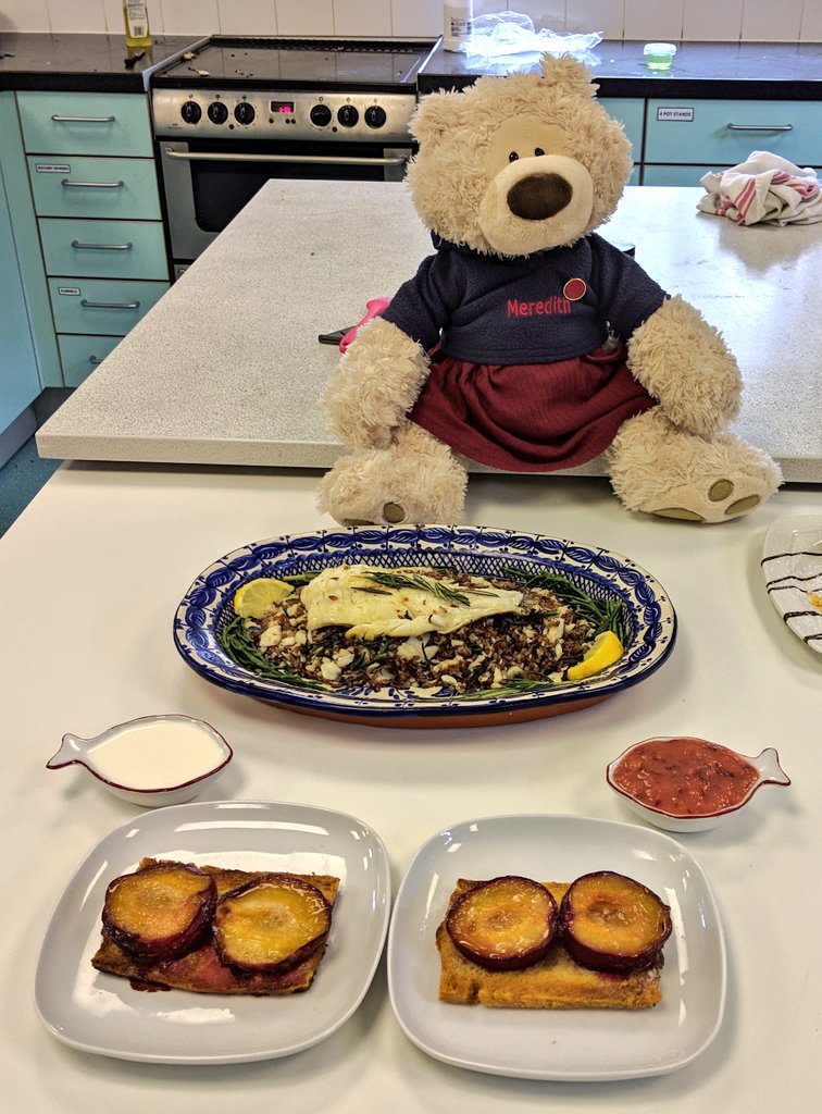 And the winners, from <a href="/MerHouse_WHS/">Meredith House WHS</a>, Phoebe and Bianca, produced this delicious Italian fish/rice dish and delightful bread and butter pudding with plums. #whsmasterchef