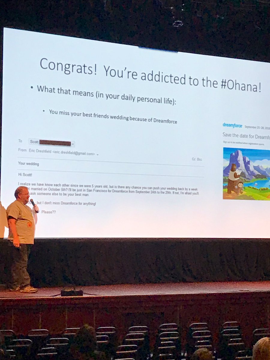 Eric presenting “You Might be an Admin if ...” and admitting to his Salesforce addiction. Nice intro by Gina #PF19 #PhillyForce19 #TrailblazerCommunity #AwesomeAdmin