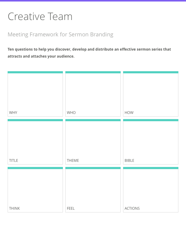 catalysttalk's tweet photo. Our "Creative Team Meeting Framework" has been updated. It's got ten questions every team must ask when developing a sermon series and clear next right steps to make sure your end goal is met. https://t.co/dtsUSAixUj https://t.co/MrzXTjLfk3