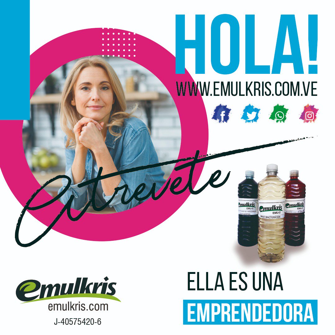 Emulkris's tweet photo. ¿Quieres ganar dinero de manera rápida y sencilla? Emprende tu propio negocio con @emulkris, que tiene una gama de productos de calidad. #Emu2 cumple con los mejores estándares internacionales. 

Contáctanos:  
0245.415.92.57
0412.447.95.57

Visítanos: 
https://t.co/dP5zg6nwZ0 https://t.co/p32xUrAEce