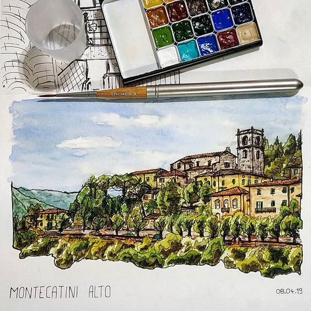DavideRinaldi73's tweet photo. Montecatini Alto - Tuscany
•
• #sketch with #hahnemühle
 #sketchbook, painted with #watercolor
•
#arteinminiatura #urbansketches #urbansketch #watercolorart #miniatures #tinypainting #tinypaintings #minipainting #watercolour_gallery #inksketch
#illus… https://t.co/SZFwNl5Ed2 https://t.co/EvOdDAHxk1