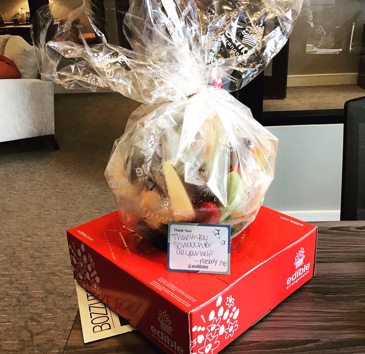 Our residents love us just as much as we love them! Thank you Melody for our edible arrangement. #bozzutoliving #bozzutoproud #residentsatisfaction