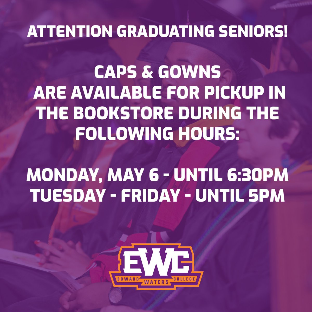 ATTENTION ALL SENIORS! 

Get your cap and gown from the bookstore! Located in the George N. Collins Student Union Building!