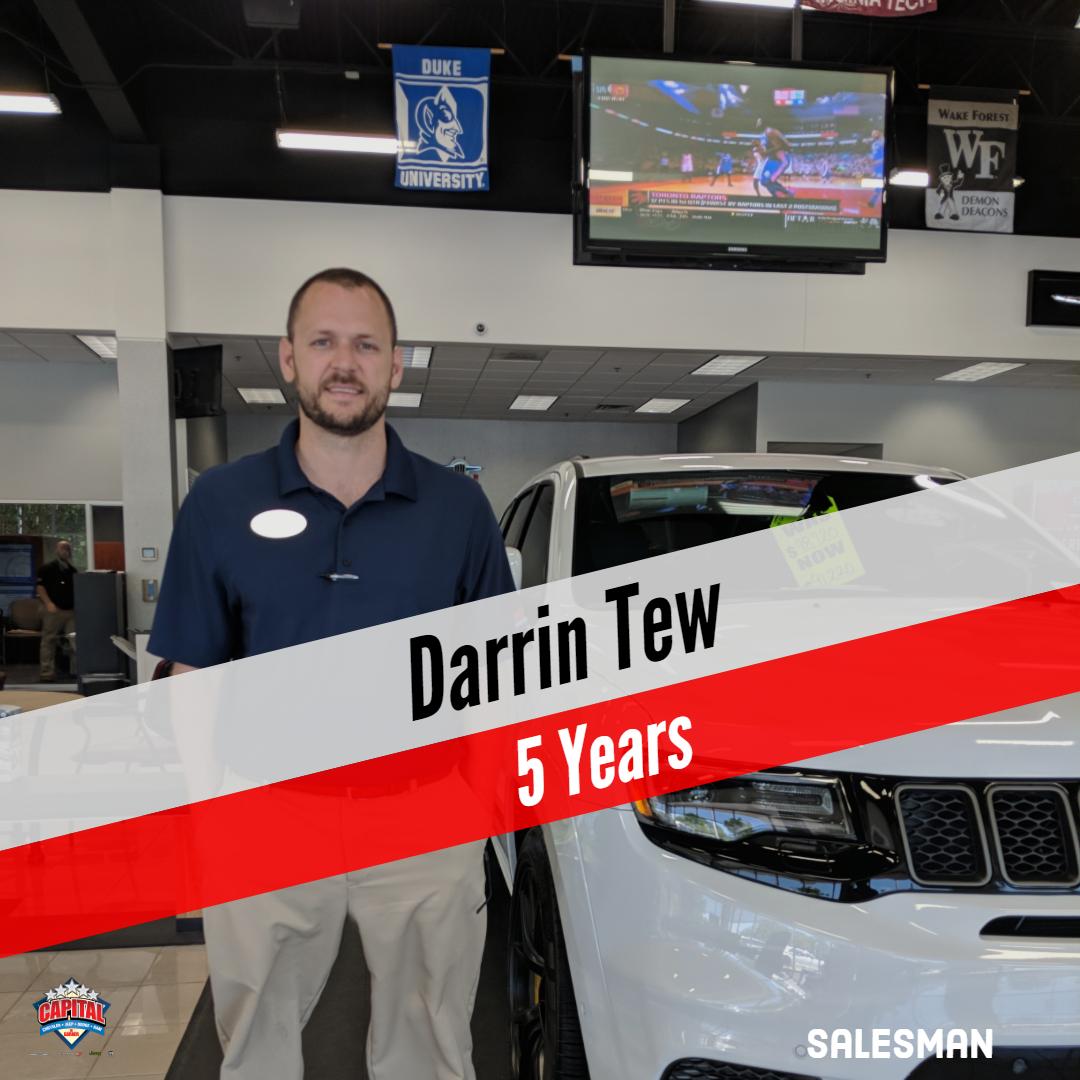 We would like to give a big congratulations to Darrin Tew! Today marks his 5th year he has been with Capital CJD. We are extremely grateful for all of the hard work you have put in. We look forward to many more anniversaries!
#commitment