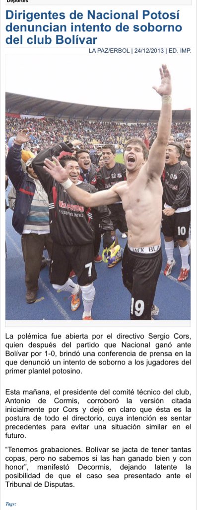 pabelz's tweet photo. @marceloclaure @GomezDardo La corrupcion no mató al futbol, esto data del 2013, nadie hizo nada y tus hinchas siguen yendo al stadium https://t.co/22BtyQveUN