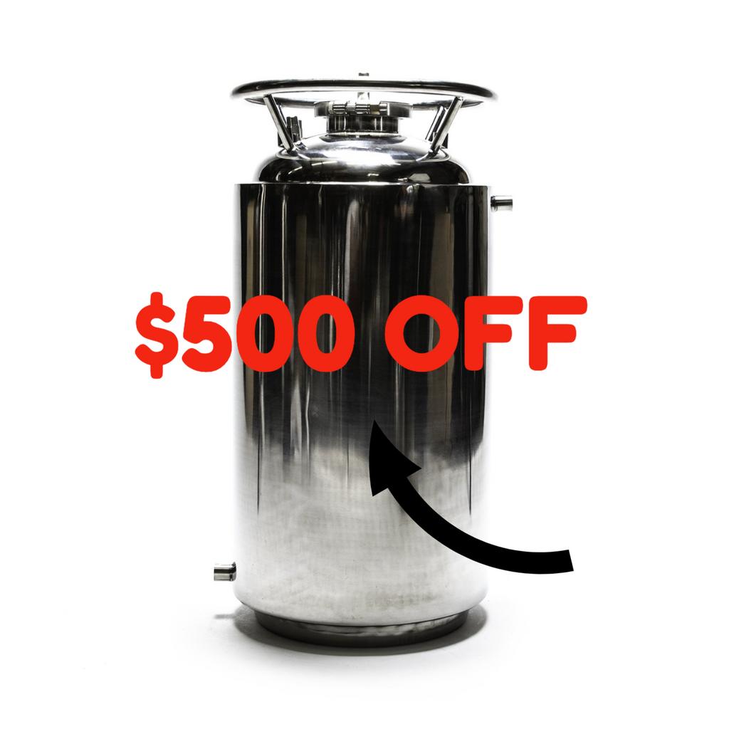 OpenSourceSteel's tweet image. This is a no brainer 🚫🧠🙅‍♂️ if you're looking to upgrade your system. $500 OFF our 50lb Jacketed Solvent Tank. soo.nr/5Nce, get it before it's gone. No promo code necessary.