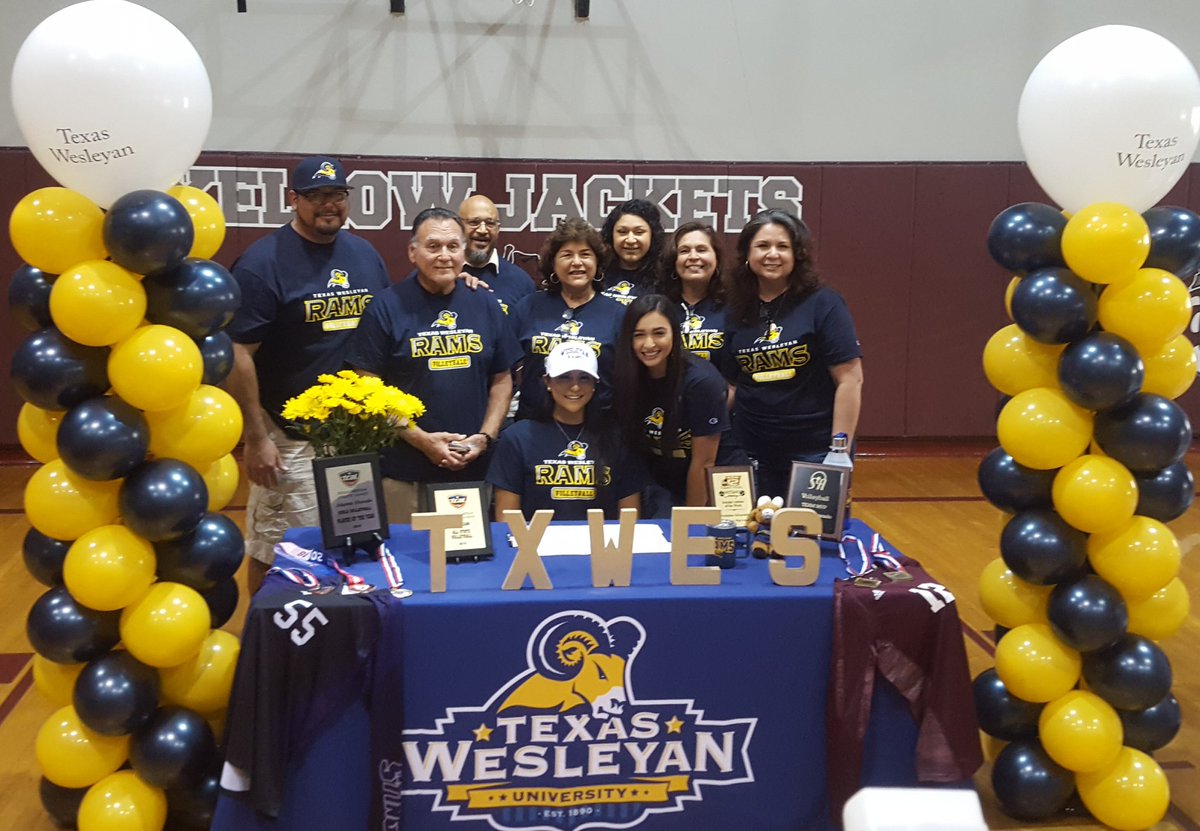 STAJacketsVBall's tweet photo. Congratulations to Senior, Arianna, as she signed her letter of intent to play volleyball next year. Arianna will be joining the Ram Family @TxWesVolleyball. We are excited for her &amp; wish her the best on this new journey. #FutureRam https://t.co/1sHHNrANXz