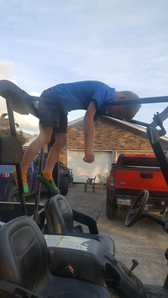 Huntingtec's tweet image. Remember when things were so simple in life? When you could have some fun just going out doors with the animals, just climbing on something or the day you get the game ball! Congrats Christopher and good luck this week games!