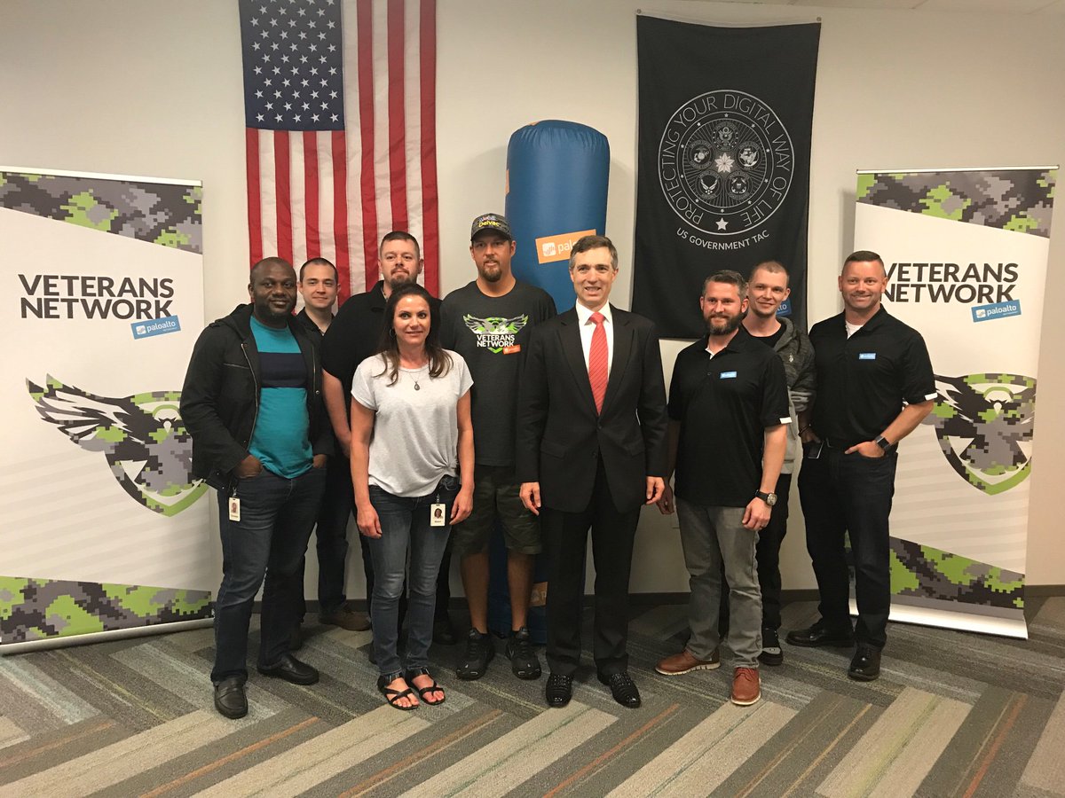 Honored to host <a href="/RepVanTaylor/">Rep Van Taylor</a> at our TX office to discuss cybersecurity and our contributions to job growth in <a href="/cityofplanotx/">City of Plano</a>.  A special thanks for meeting with reps from @paloAltoNtwks “Veterans Network” to talk hiring &amp; opps for retired servicemembers!