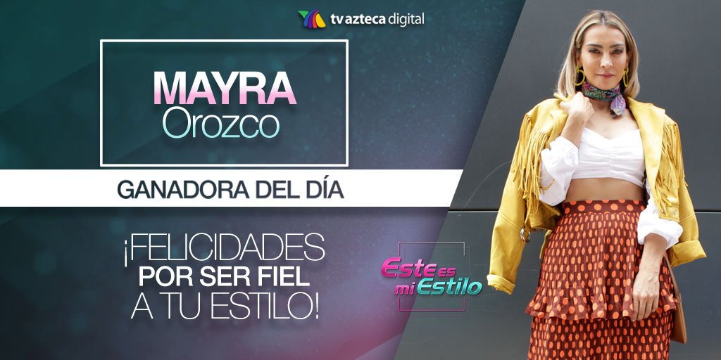 MiEstiloMX's tweet photo. ¡Mayra es la ganadora del día! 💅💄 Ya falta menos para la final, ¿ganará?

#ConMiEstilo https://t.co/BhjuJBDhj6