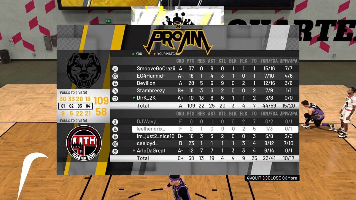 Sellouts_2K's tweet photo. GG to @RevengerZ2K and @4thQuarterBoys!

@Devillonn is the first lock I’ve seen grade out a PG and SG 😂

Round 3 here we come in the @WRproamleague Open. https://t.co/3SynrzdFtp