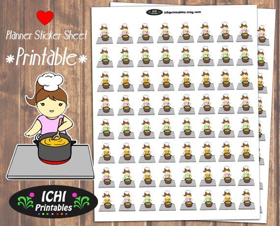 #Kawaii #Meal Prep and #cooking Food #printable #plannerstickers PDF Download - by Ichiprintables - (link: etsy.me/2LdgBkd) etsy.me/2LdgBkd   - #plannergirl #planneraddict #diy