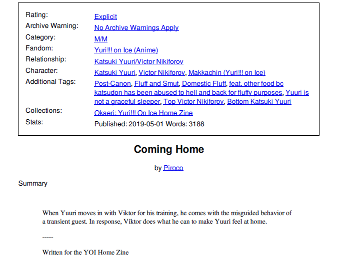 My entry for the <a href="/yoihomezine/">yoihomezine</a> is now on AO3!
Read here: tinyurl.com/yyvaye6z