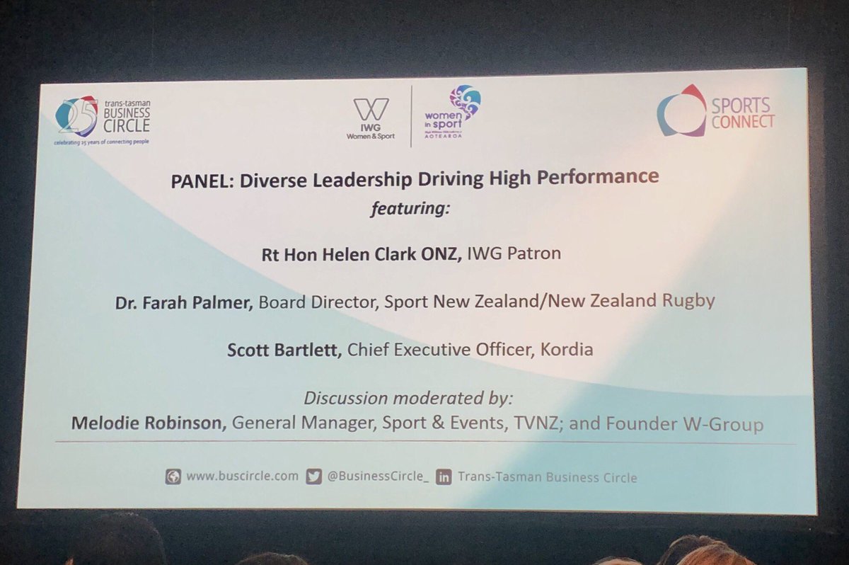 What a fantastic opportunity to be part of @BusinessCircle_ @IWGWomenSport @WISPAotearoa Captain’s Lunch today- featuring Hon Grant Robertson, @HelenClarkNZ, Dr Farah Palmer, Scott Bartlett and @anicemelodie  #womeninsport #thenetworkeffect #governance #equityinsport