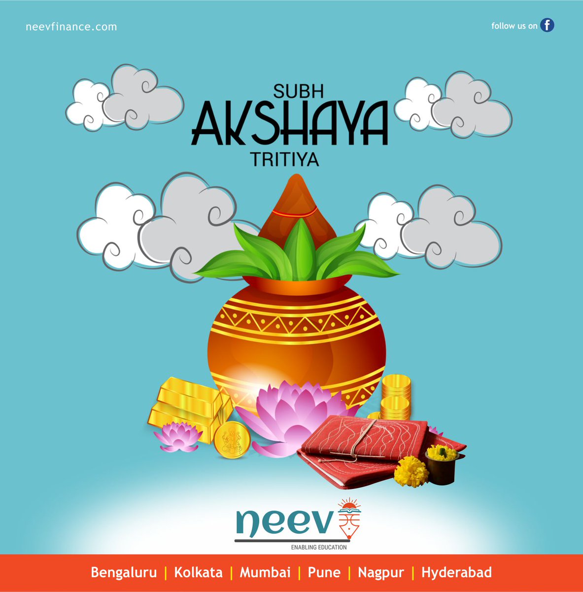 NeevFinance's tweet photo. Akshaya Tritiya- the start of all good things - the day lord of wisdom Ganesha started writing the epic Mahabharata - the day Sudama met Krishna with poha potli and returned to his hut turned into a palace!!

Happy Golden Day!

#AkshayaTritiya https://t.co/YSoZ2c2CWK