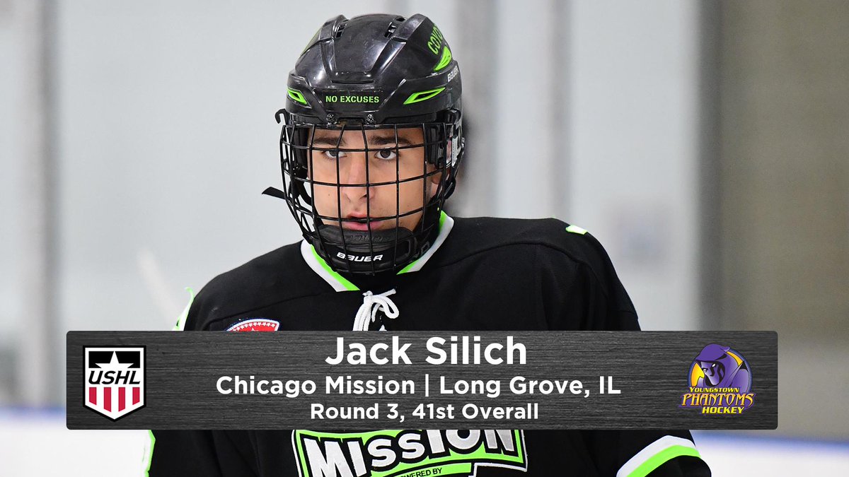 USHL (@ushl) on Twitter photo Round 3, 41st overall | <a href="/YtownPhantoms/">Youngstown Phantoms</a> selects Jack Silich
ushl.com/draft #USHLDraft #WhosNext Round 3, 41st overall | <a href="/YtownPhantoms/">Youngstown Phantoms</a> selects Jack Silich
ushl.com/draft #USHLDraft #WhosNext