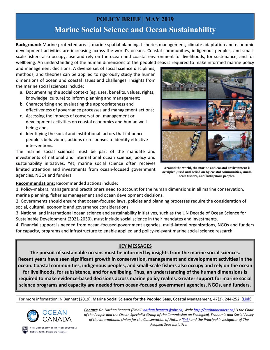 Policy Brief: Marine Social Science and Ocean Sustainability

Link: mrnathanjbennett.files.wordpress.com/2019/05/policy…

#marsocsci #consocsci #peopleandthesea #oceans