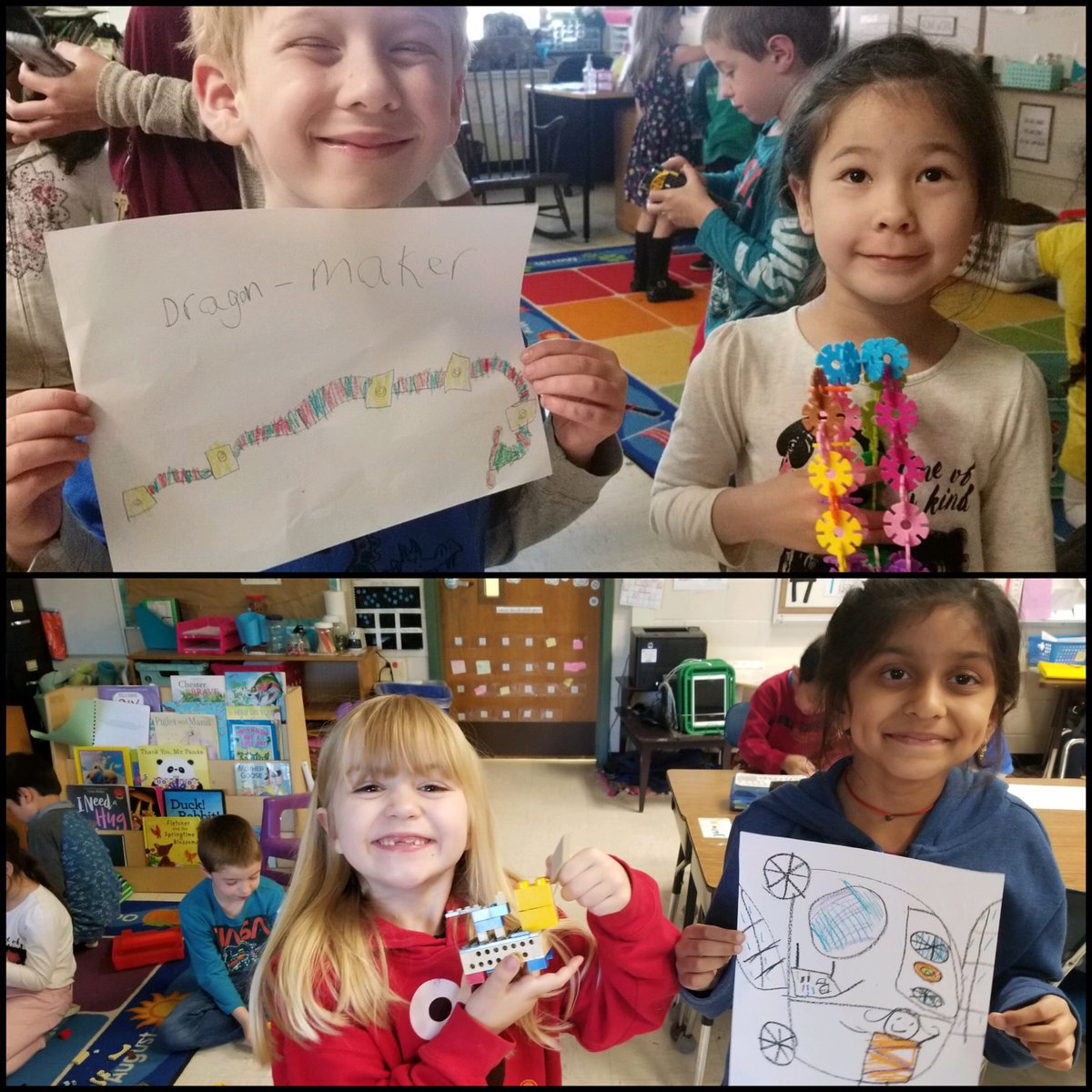 PileggiPirates's tweet photo. Today was #GlobalDayofDesign ! We tied our Mindset Monday & Brain Break into the day’s events. Then, friends used materials to design & create something new! What did your child create? #ImaginationIsAPowerfulThing #ltps #lesltps @MNLockett @KBurke4242 https://t.co/0fGcnfoXd0