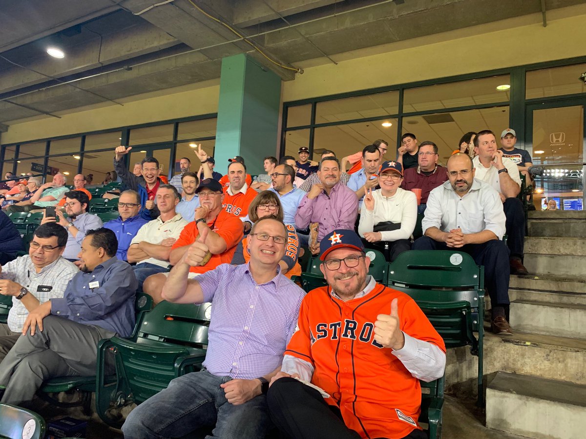 DusiBhaskar's tweet photo. Enjoying Astros game at minute maid park with cement operations team. Dr Bolio’s farewell treat. https://t.co/aamfyg3lBj