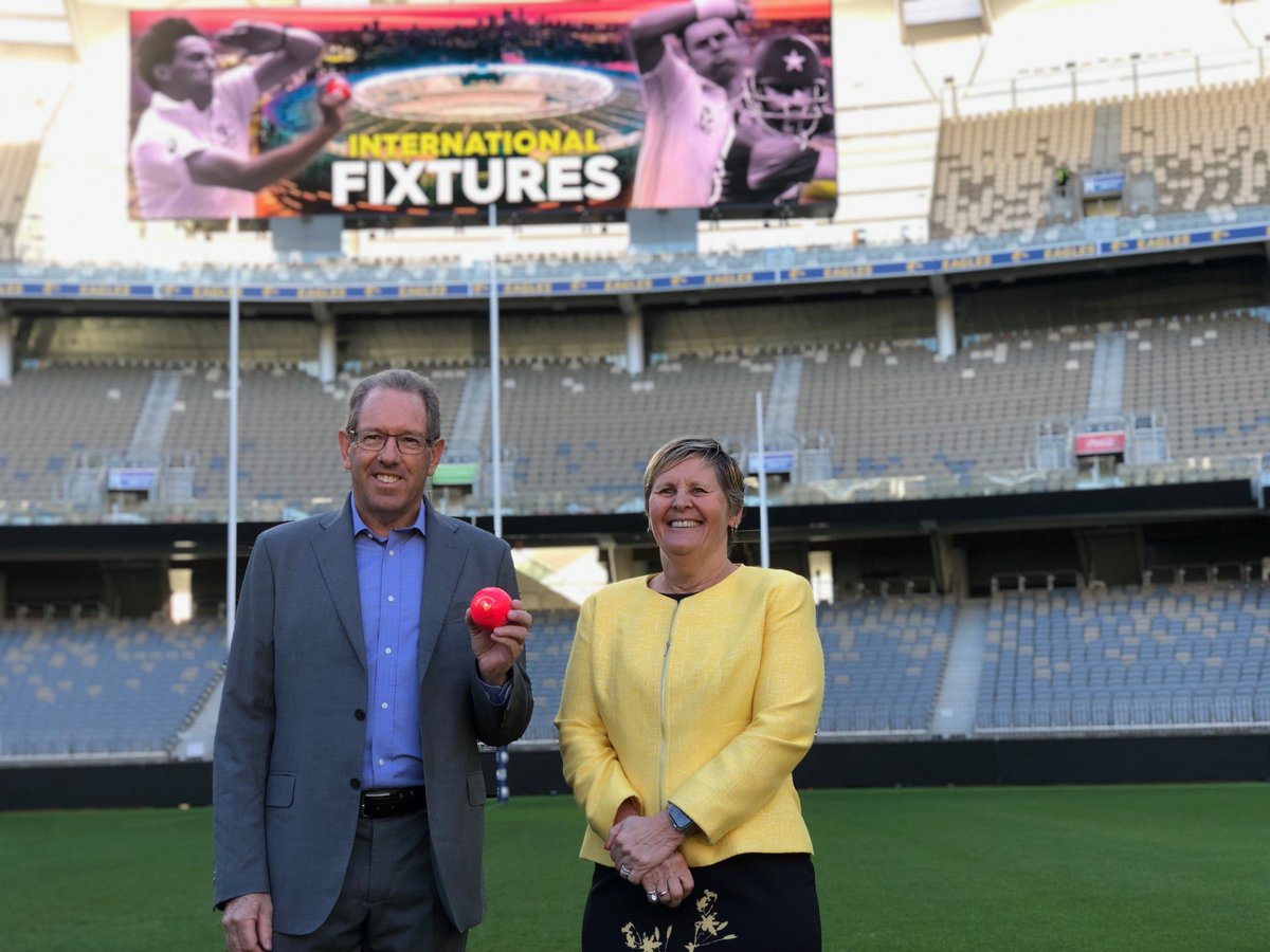 OptusStadium's tweet photo. 🏏Cricket fans, block out your calendar! 

Our Men’s Cricket team will face Pakistan in a Gillette T20 match here on Friday 8 Nov. Then they’ll take on New Zealand in Perth’s first ever Domain Day-Night Test Match starting on Thursday 12 Dec. 

You won't want to miss it! https://t.co/DOtMMFYOoU