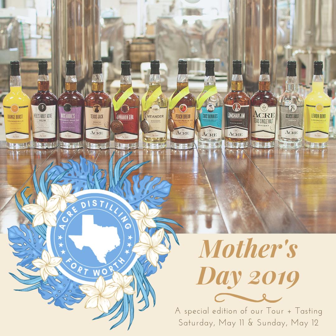 This #MothersDay weekend, moms receive a free cocktail with their Tour + Tasting ticket. This special tour will also include distillery exclusive spirits not normally available to the public. Seating is limited, so reserve a spot today! acredistilling.appointy.com 
#FortWorth #Texas