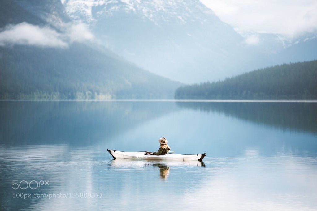 Morning Kayak at Bowman Lake by forrestmankins