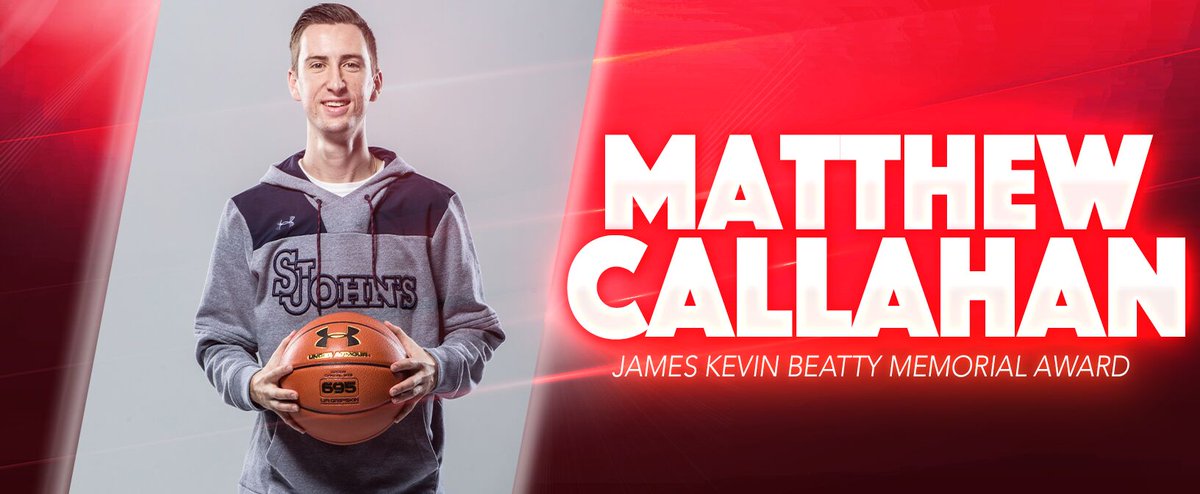 StJohnsRedStorm's tweet photo. Congratulations to @StJohnsBBall Matthew Callahan on winning the James Kevin Beatty Memorial Award! #SJUAwards19 🏀

#WeAreNewYorksTeam https://t.co/WBOUeORHbb